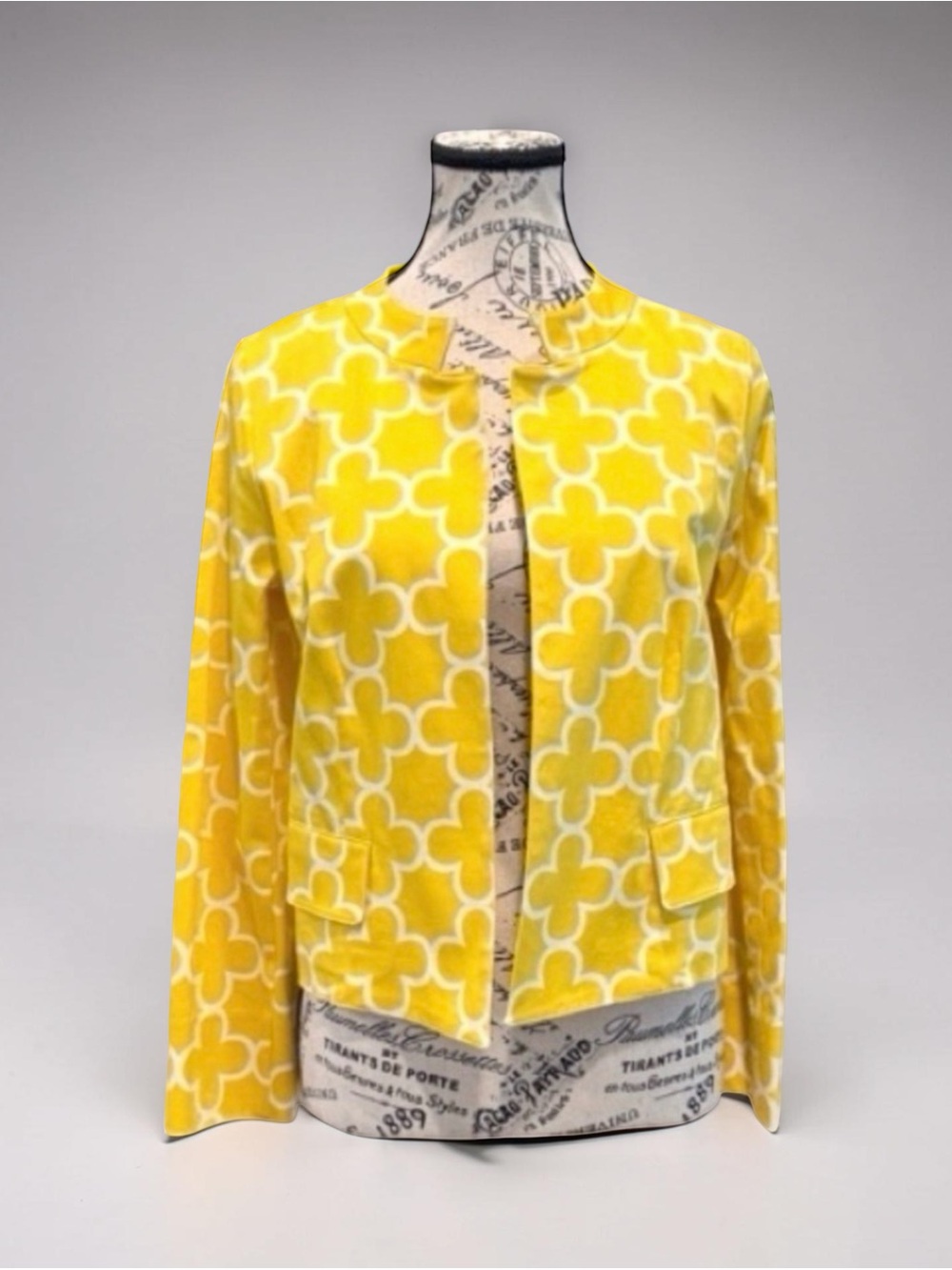 Elliott Lauren Vintage Patterned Women's Jacket & Pants Set. Yellow. Size 6 - Picture 3 of 11
